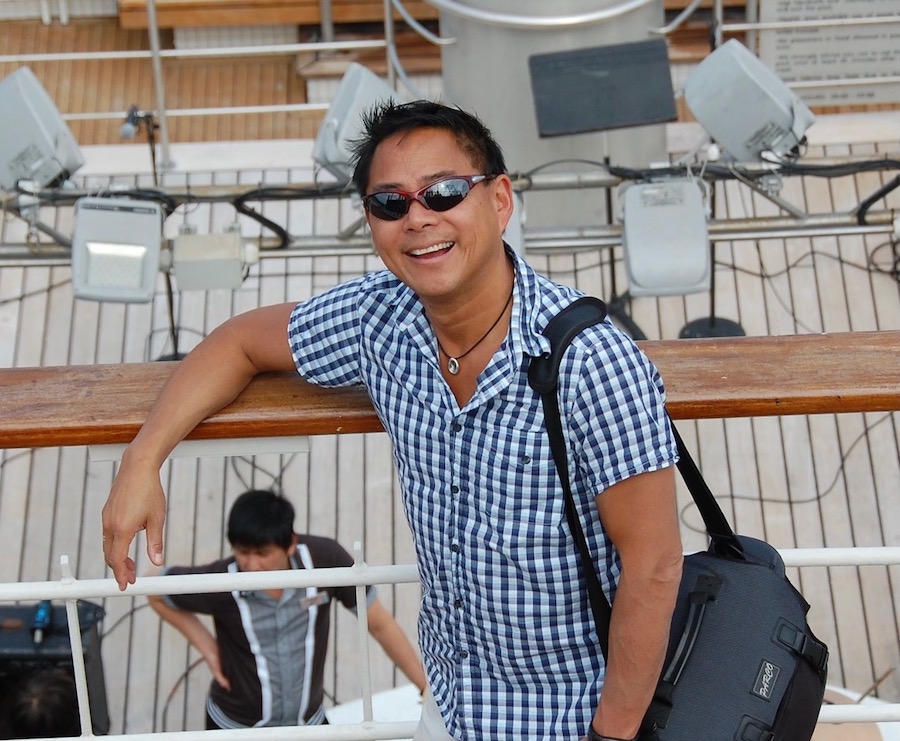 Nathan Fong, relaxed and happy on a family cruise.
